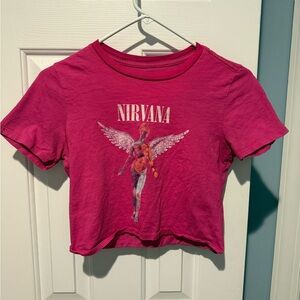 NIRVANA Pink Graphic Crop Top